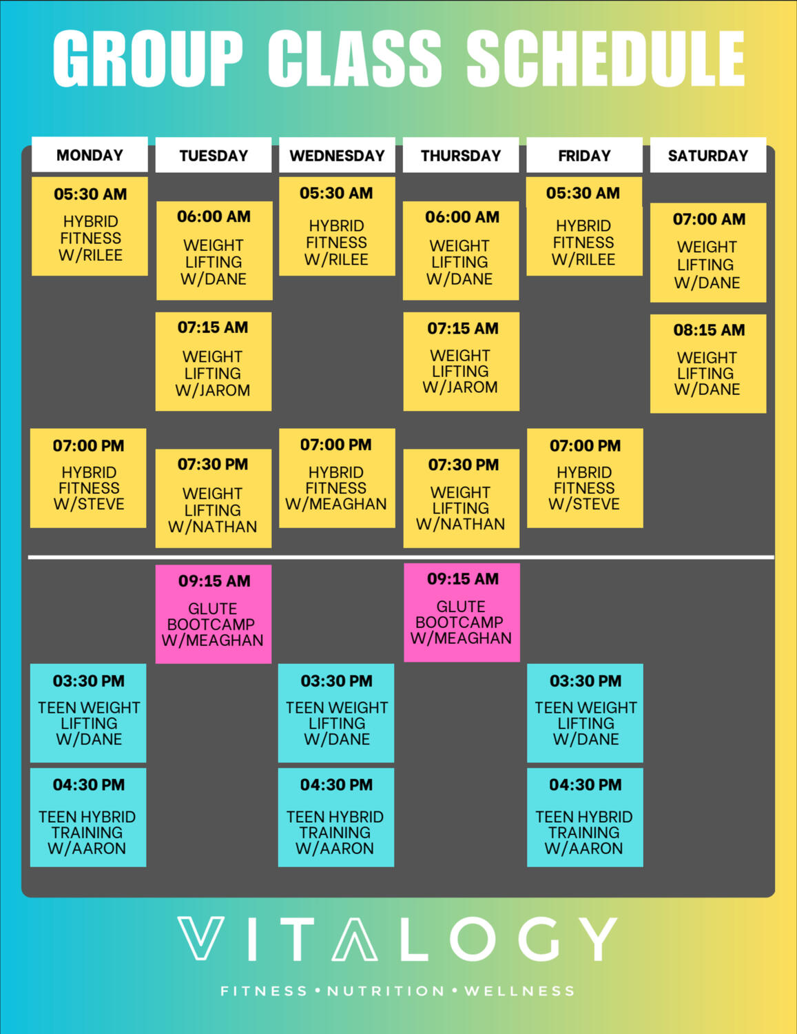 2025 Vitalogy Fitness Group Class Schedule 2025 Vitalogy Fitness Group Class Schedule