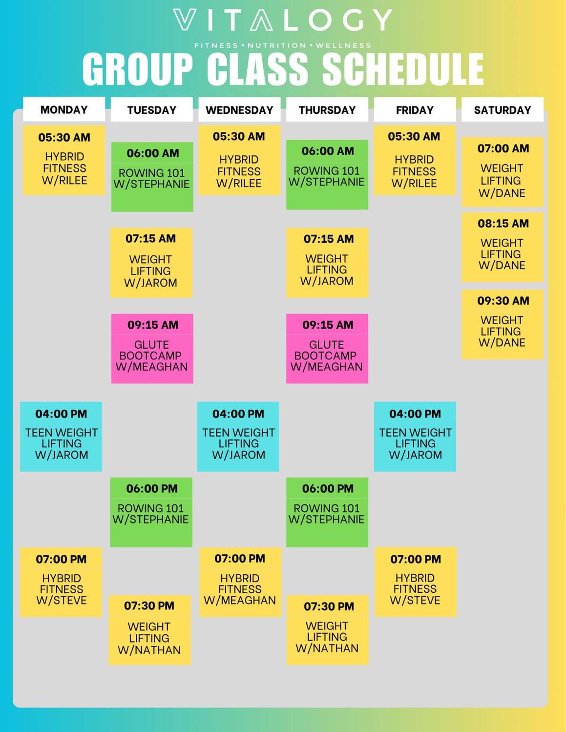 2025 Vitalogy Fitness Group Class Schedule 2025 Vitalogy Fitness Group Class Schedule
