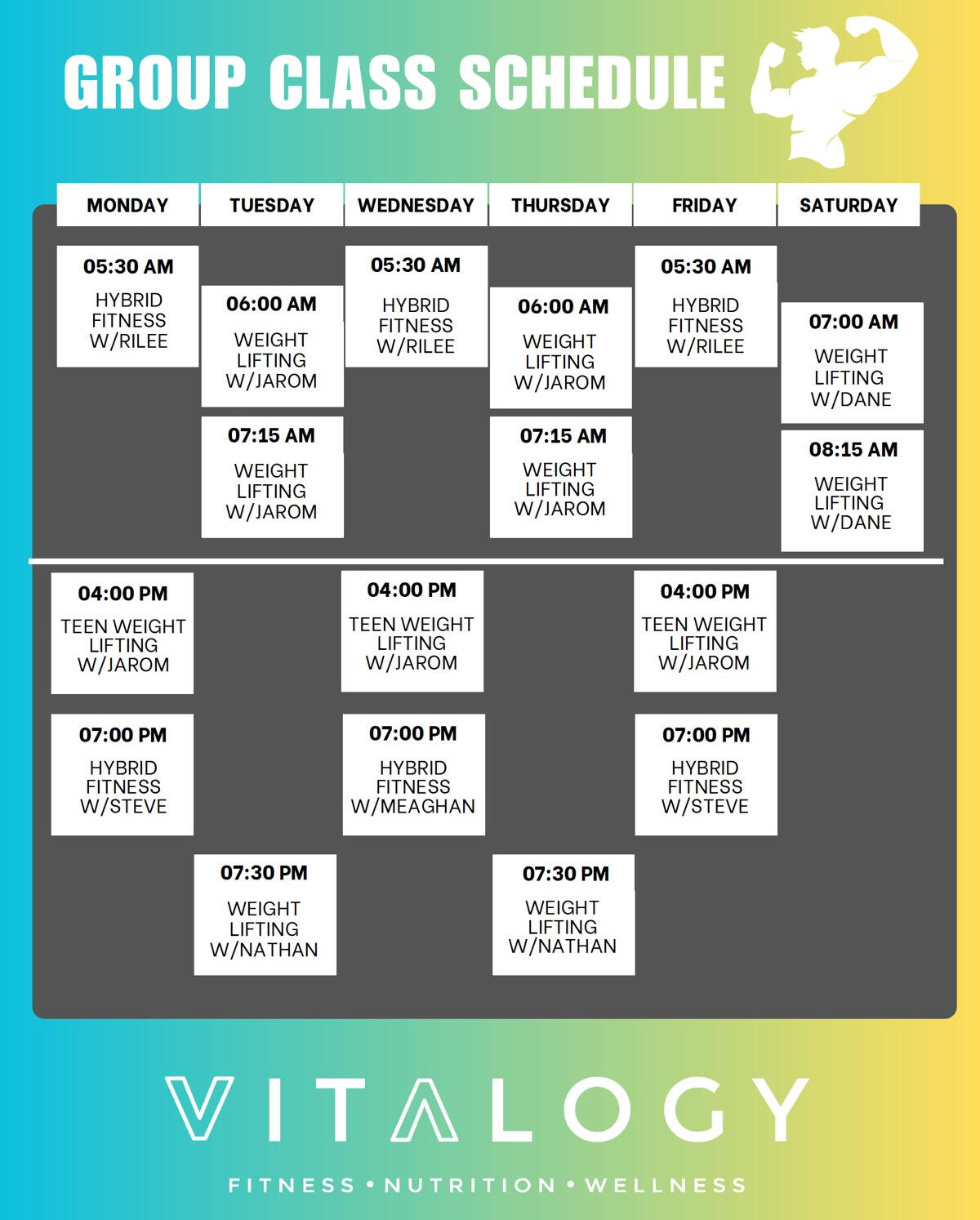 2025 Vitalogy Fitness Group Class Schedule