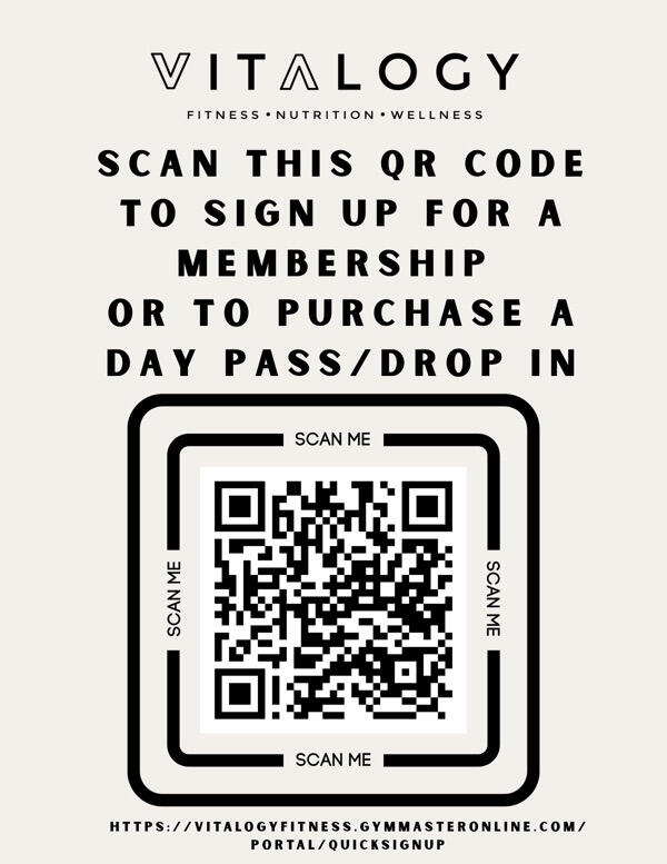 Vitalogy Sign Up QR code Scan here to sign up now!